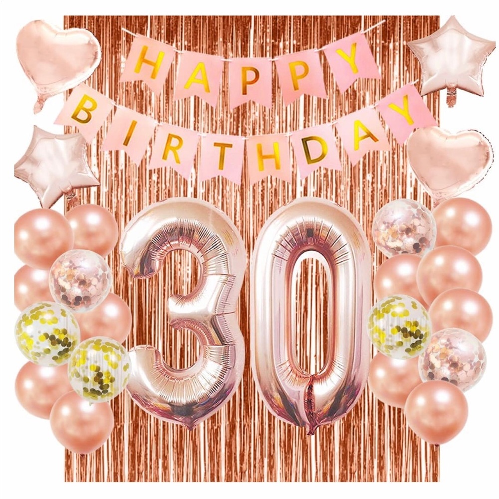 30th Birthday Party Decorations Banner Baloons